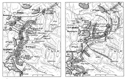 Bregalnica muharebesi. Solda 30 Haziran'la 1-2 Temmuz, sağda 6-8 Temmuz Sırp saldırıları