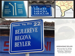 Kosova'da 3 Dilli Tabelalar