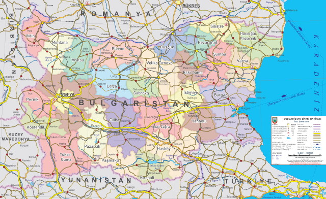 Bulgaria Administrative Map