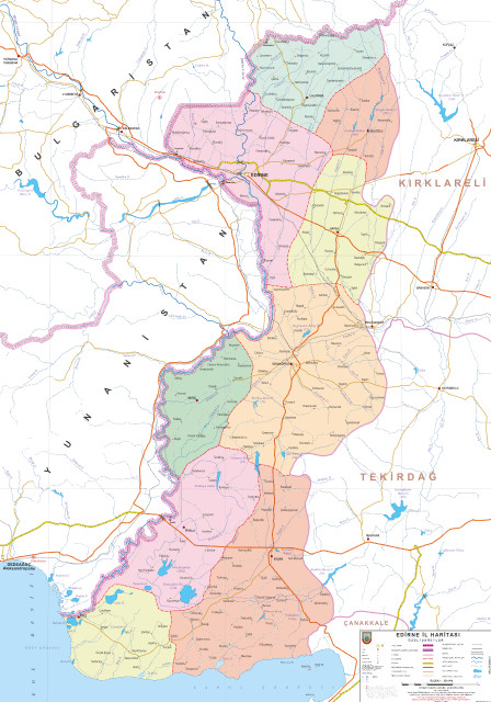Edirne Administrative Map