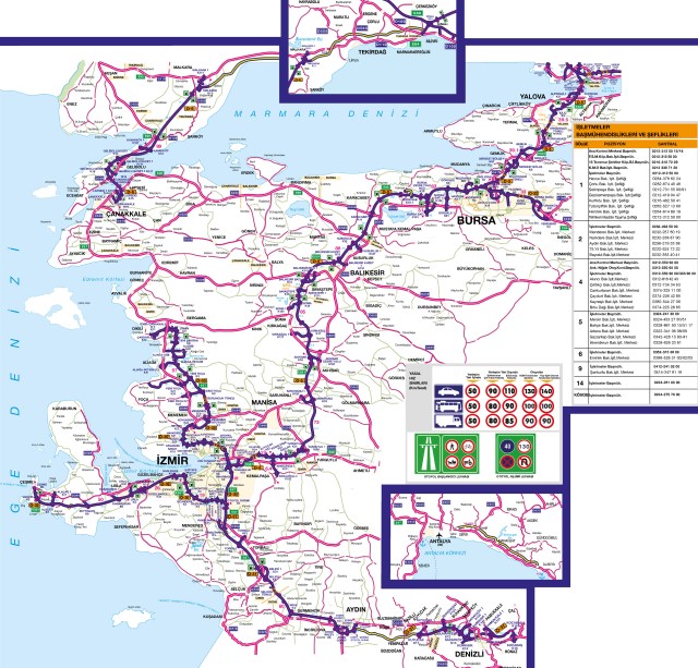Canakkale Motorways Map