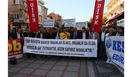 Edirne'de IŞİD Protestosu