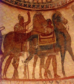 Διακόσμηση μέσα σε τάφο στο Καζανλάκ